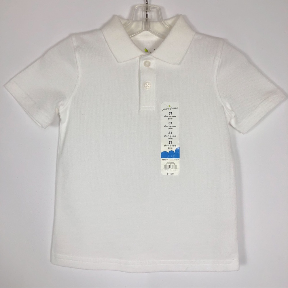 Jumping Beans white polo shirt sleeve tee shirt